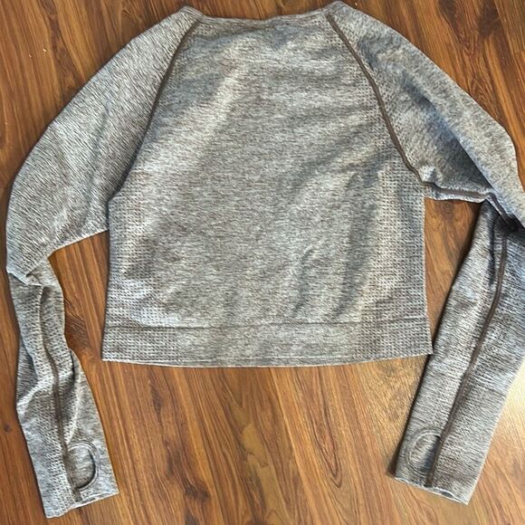 PINK active heather Brown long sleeve fitness top with thumb holes size L - Picture 4 of 4